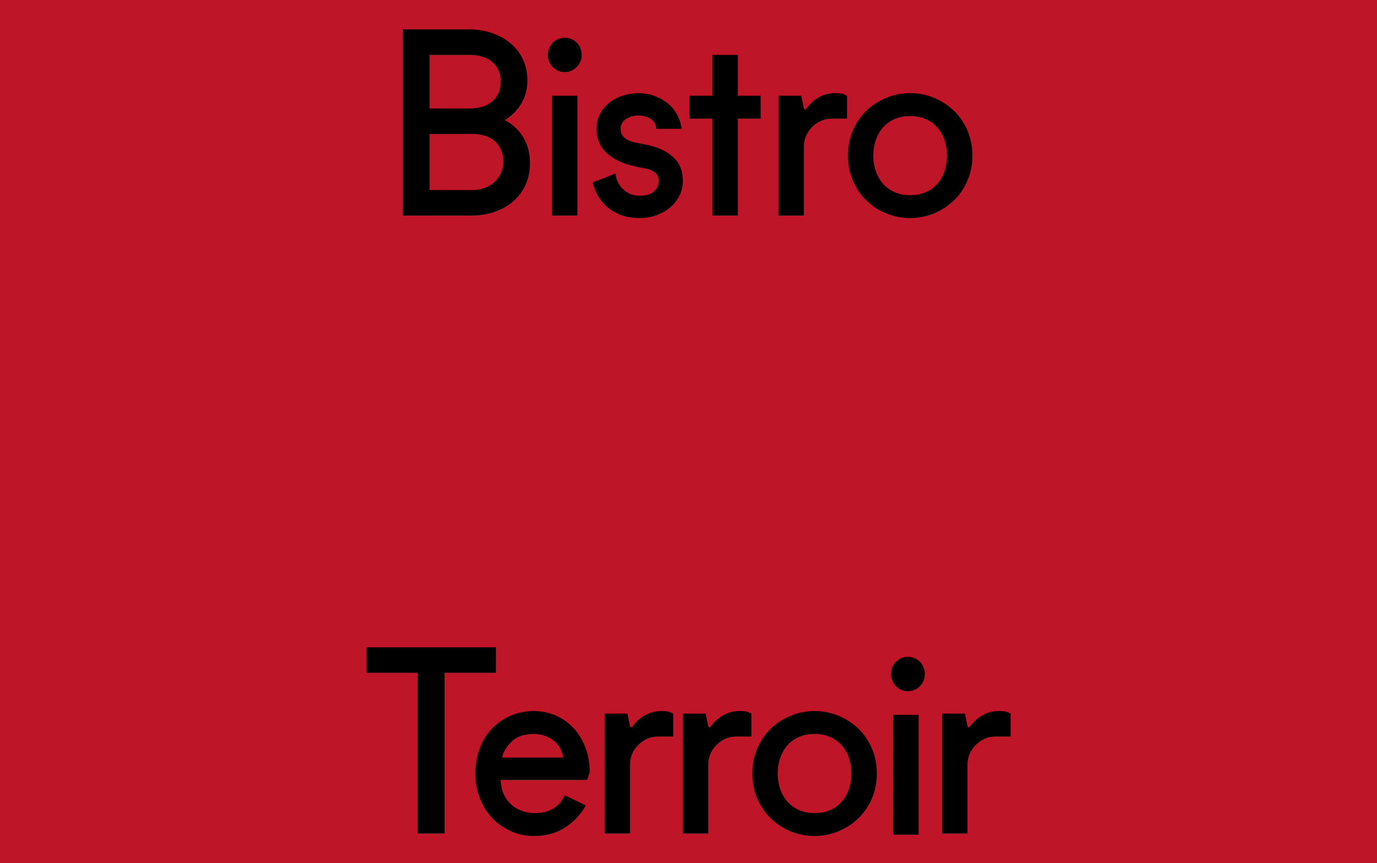 Bistro Terroir brand wordmark against red background